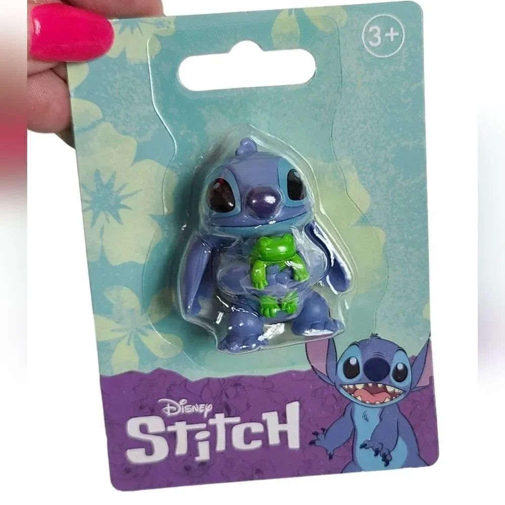 NEW Disney STITCH with Green Frog Micro Mini Collectible Toy Figure Blue Koala